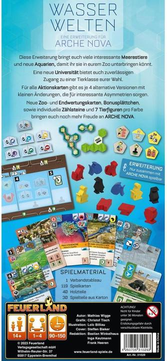 Produktbild Feuerland Arche Nova: Wasserwelten (Deutsch)