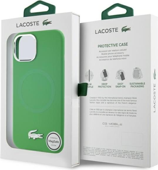 Image du produit Lacoste LCHMP15SSMAN iPhone 15 6.1" estragon hardcase Silicone Croco Logo MagSafe (Apple iPhone 15)