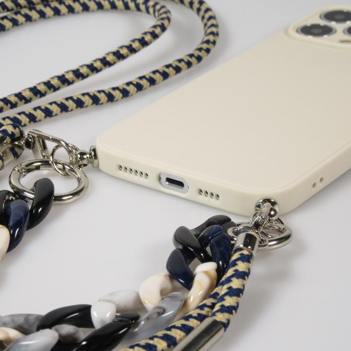 Actual product image PhoneLook Sleeve Silicone Gel with Necklace Rope & Decoration Stone Chain (Apple iPhone 13 Pro Max)