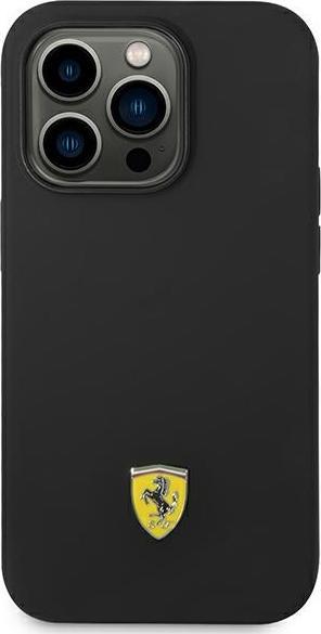 Immagine prodotto Ferrari FEHCP14LSIBBK Custodia rigida per iPhone 14 Pro 6,1" in silicone e metallo Logo nero (Apple iPhone 14 Pro)