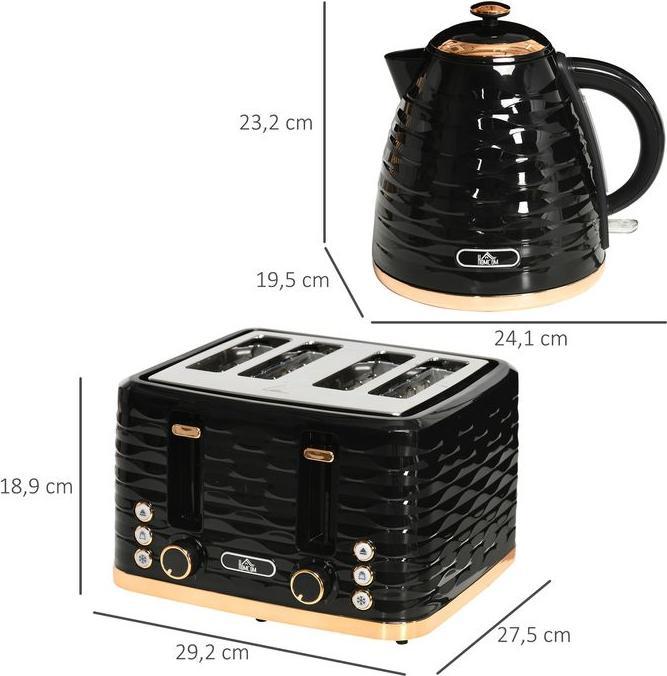 Produktbild Swisshandel24 2-in-1 Toaster und Wasserkocher Set, 7 Bräunungsstufen, Auftau- und Aufwärmfunktion, Grau (1.70 l)