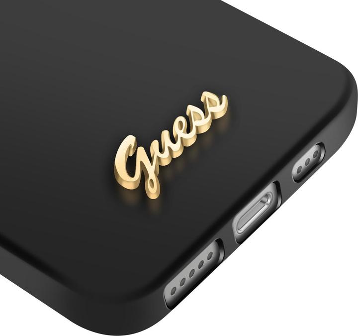 Immagine prodotto Guess - Silicone Script Metal Logo (GUHMPSE4SMBSLK) - iPhone 16e - Black (Apple iPhone 16e, Apple iPhone 17e)