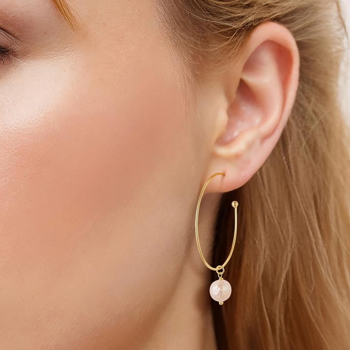 Immagine prodotto Yokoamii Orecchini a cerchio di perle da donna - 36356 (Ottone)