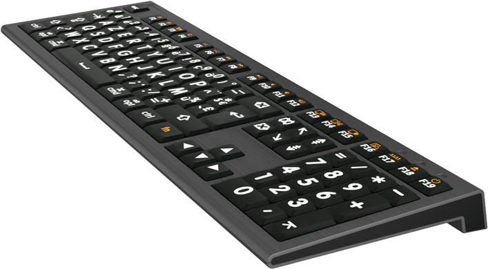 Immagine prodotto Logickeyboard XL-Print Astra 2 Bianco su Nero FR (Mac) (FR, Cablato)