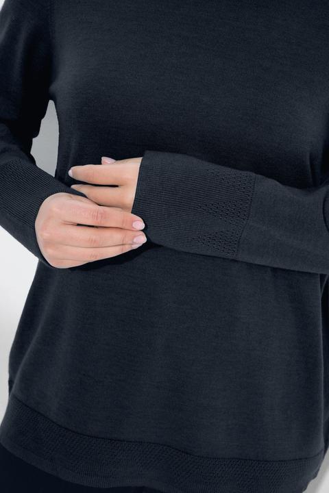 Image du produit Ulla Popken Damen grosse Grössen Pullover, Stehkragen, Langarm, Rippbündchen marine 50+ 822010130-50+ (50, 52)