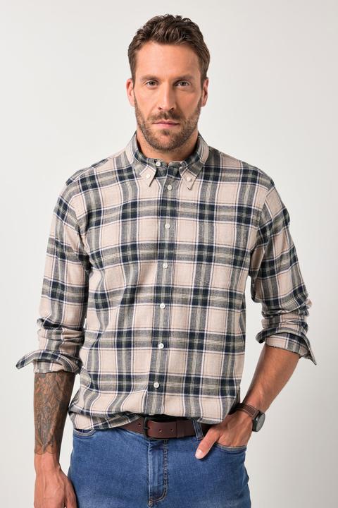 Produktbild JP1880 Karo-Flanellhemd, Langarm, Buttondown-Kragen, Modern Fit (XL)