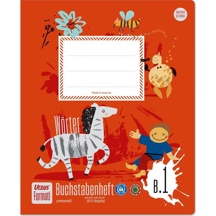 Image du produit Ursus Cahier d'apprentissage d'imprimerie B.1, 19.5 x 24 cm, Ligné, Multicolore (19,5 x 24 cm, À rayures, Couverture souple)