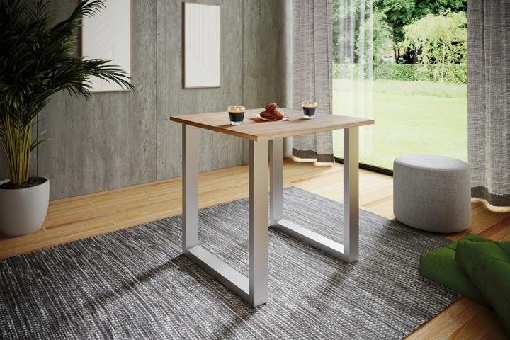 Produktbild VCM Holz Esstisch Xona U Silber (80 x 80 x 76 cm)
