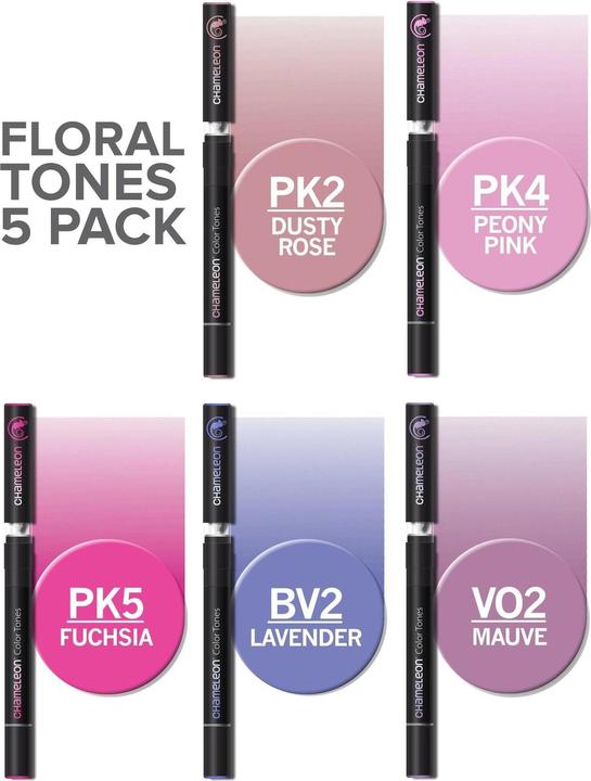 Produktbild Chameleon Aquarellfarbstifte Brushpens Rosa-Violetttöne (5x)