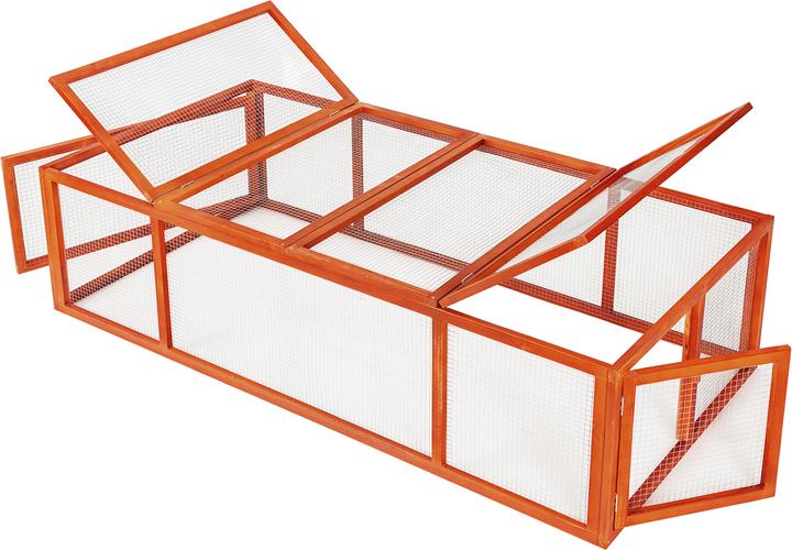 tectake Kaninchenstall mit 4 Türen 181x90x48cm