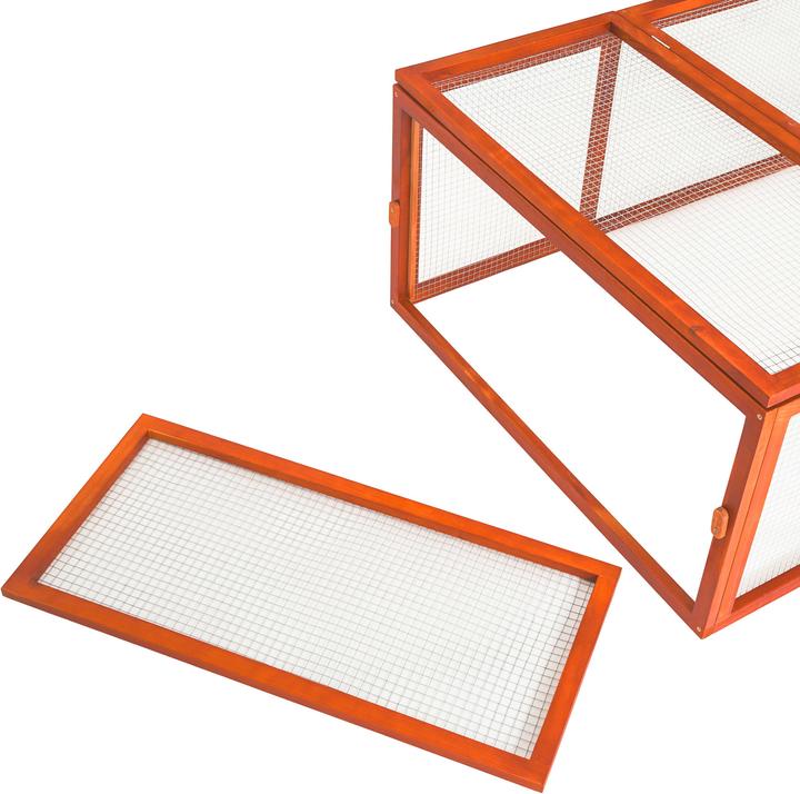 Image du produit tectake Kaninchenstall mit 4 Türen 181x90x48cm