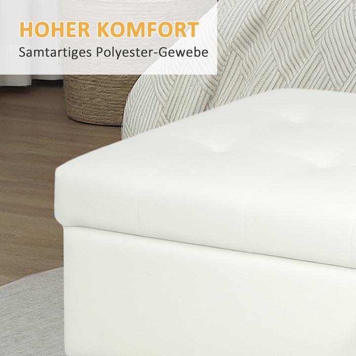 Image du produit Homcom Sitzbank Polyester, Schaumstoff Cremeweiss (50 cm)