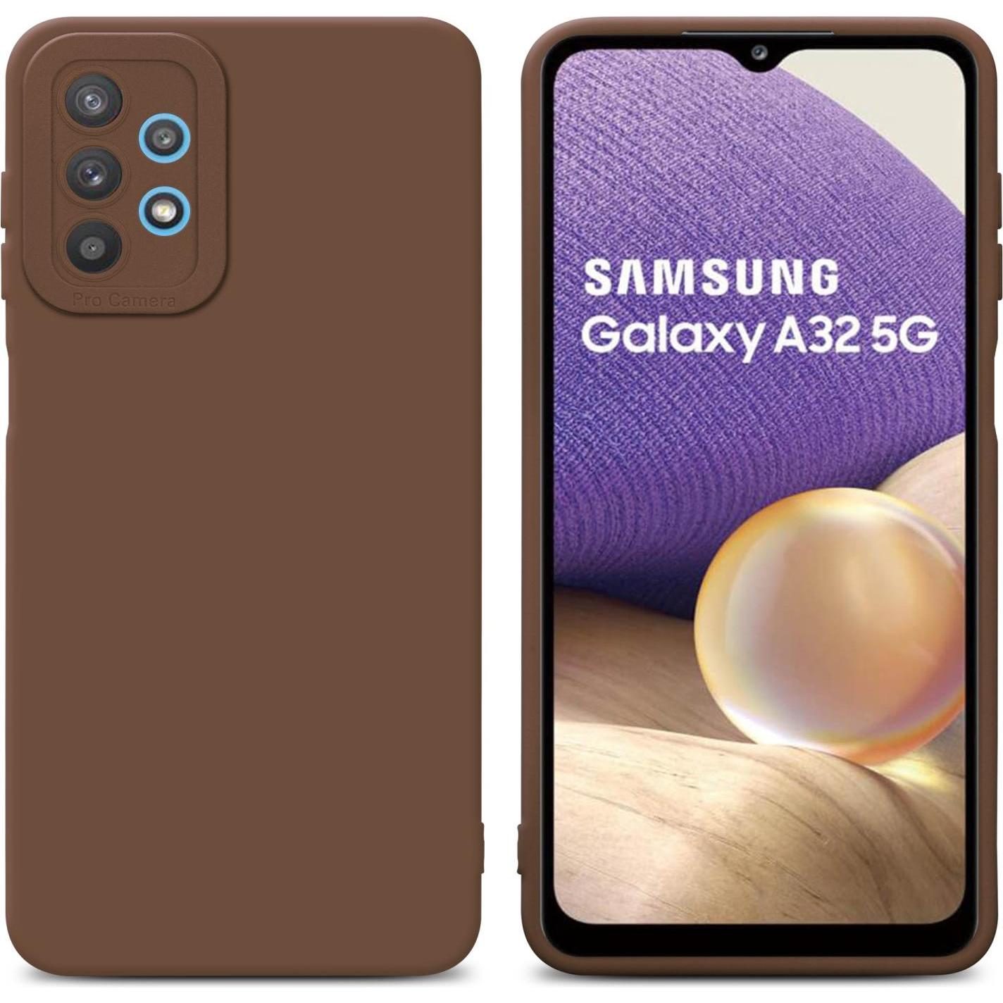 Cadorabo Hülle für Samsung Galaxy A32 5G im TPU Fluid LM162 Style (Samsung Galaxy A32 5G), Smartphone Hülle, Braun