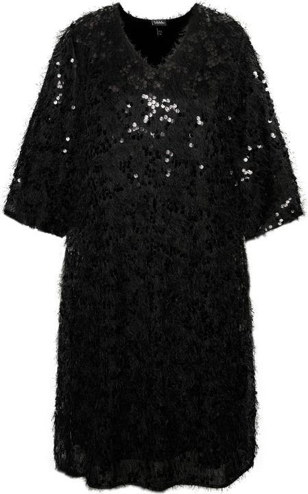 Actual product image Ulla Popken Fringed Sequined Short Sleeve Dress (42, 44)