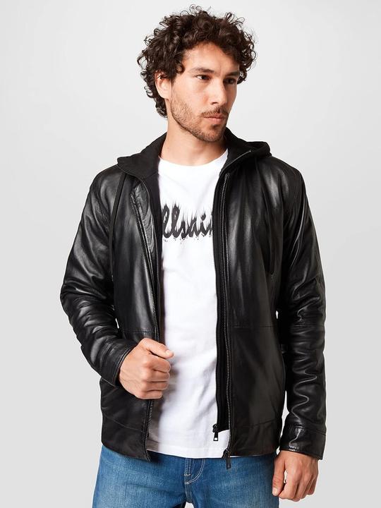 Actual product image Freaky Nation Sporty Hooded Leather Jacket (XXL)