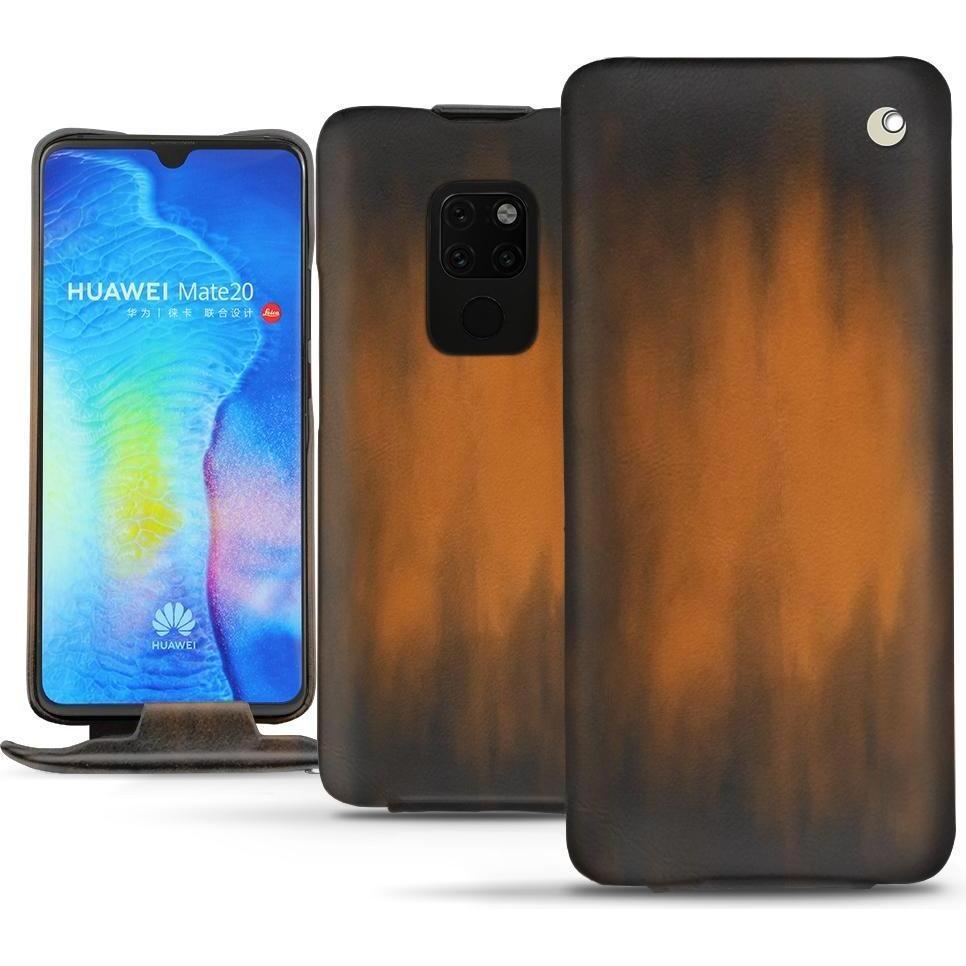 Noreve Lederschutzhülle vertikal (Huawei Mate 20), Smartphone Hülle, Braun