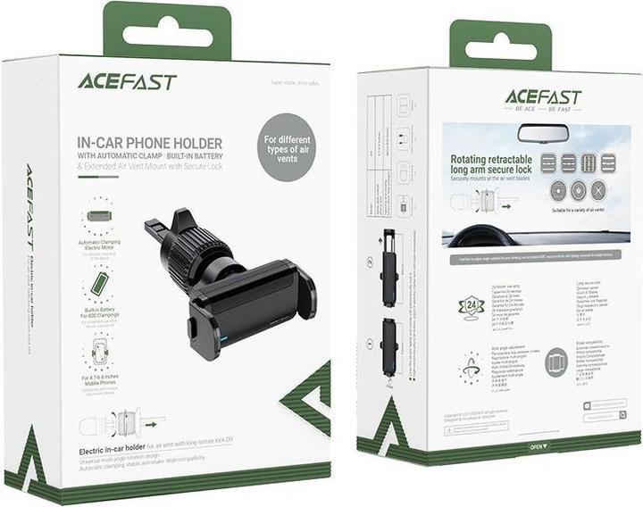 Image du produit Acefast support de téléphone automatique pour voiture sur la grille de ventilation noire (D9 black)