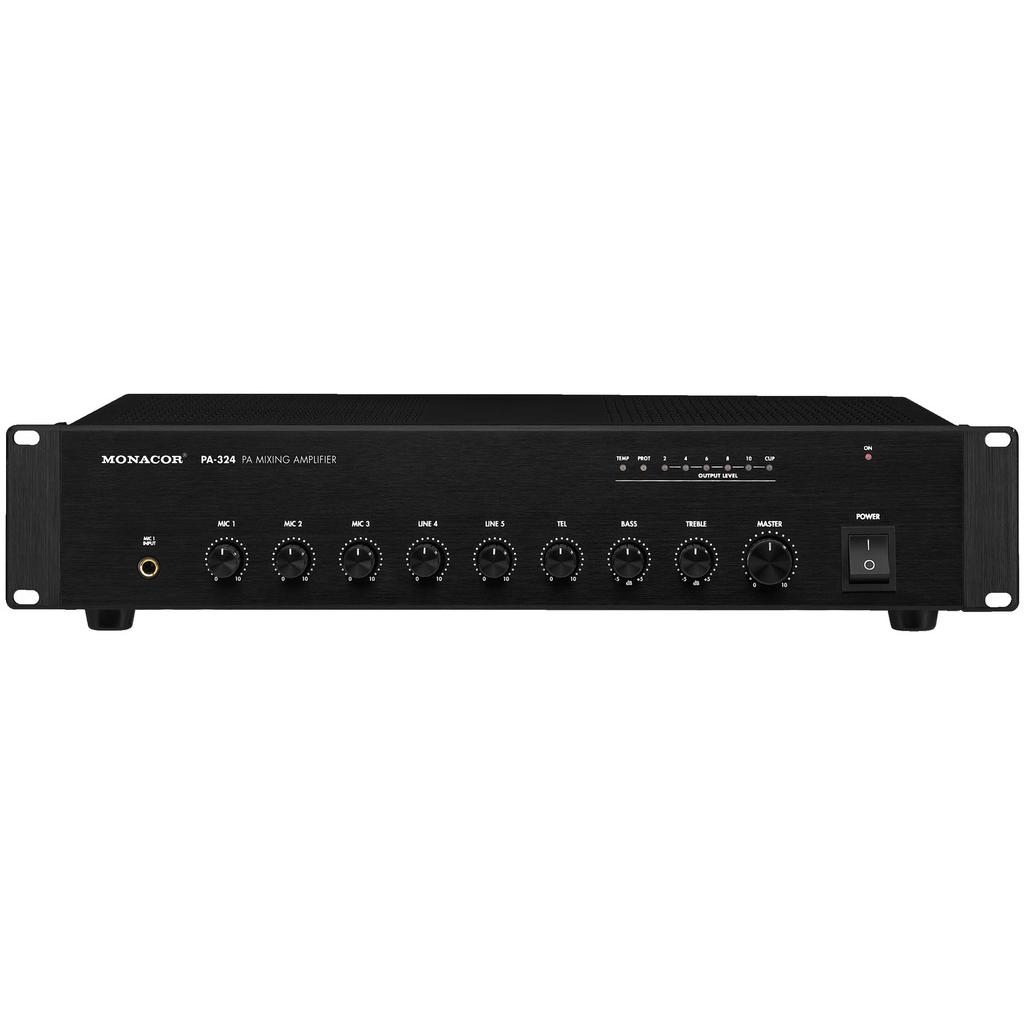 Monacor Amplificatore PA-324 240 W ELA (Amplificatore), Amplificatore stereo, Nero