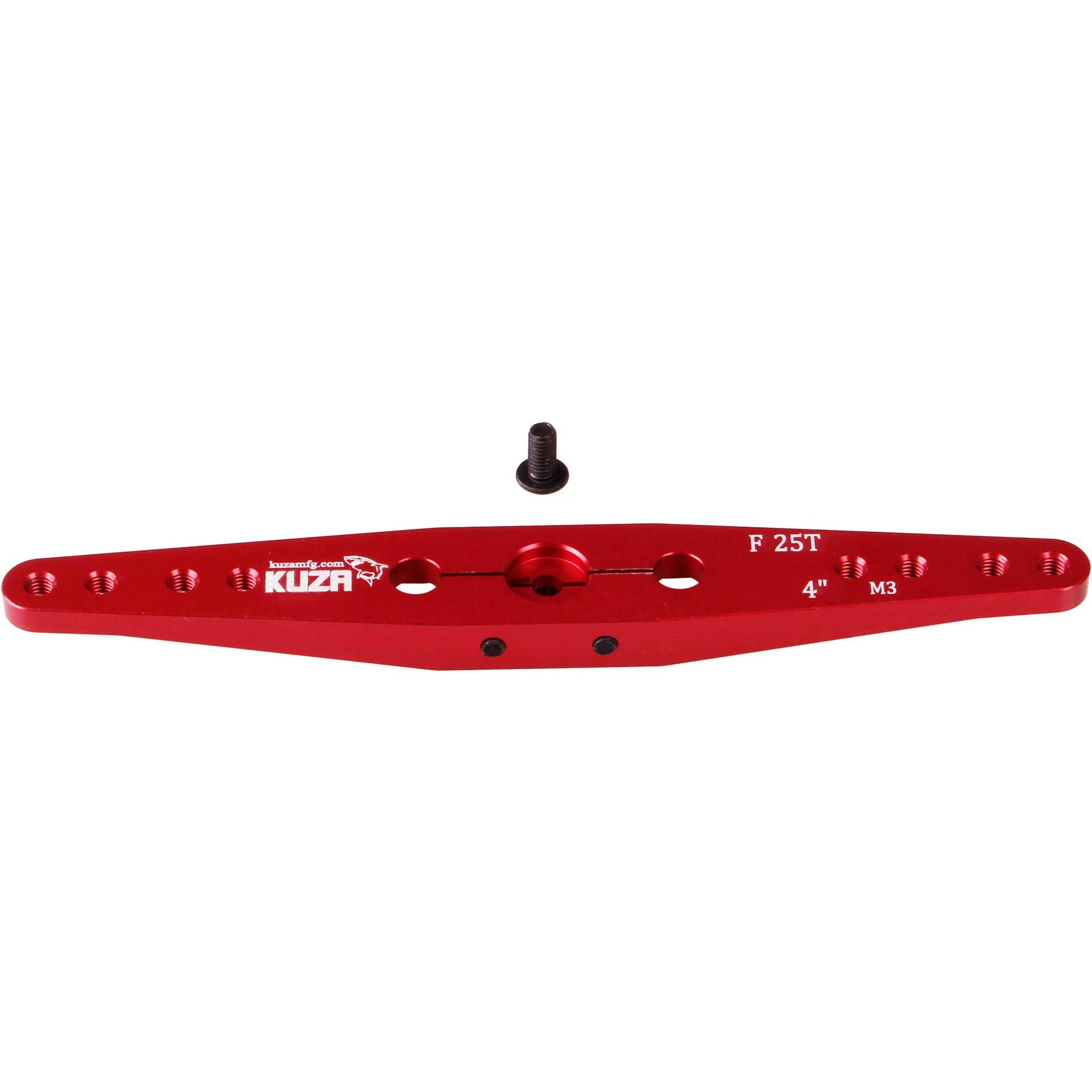Kuza Servohebel 2-Arm Futaba 25T 100/88/72/ 60mm 4" M3 Heavy Duty V2 Aluminium