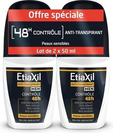 Immagine prodotto Etiaxil Deodorant Men Anti-Perspirant Control 48h Roll-On 50ml - Pack of 2 (Roll-on, 50 ml)