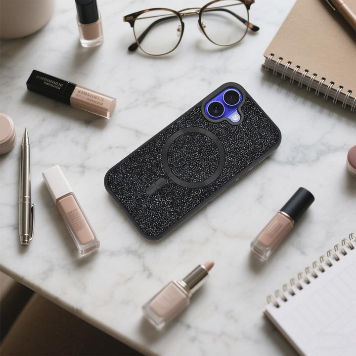 Produktbild Cadorabo iPhone 16 Hülle kompatibel mit MagSafe Glitzer Case (Apple iPhone 16)