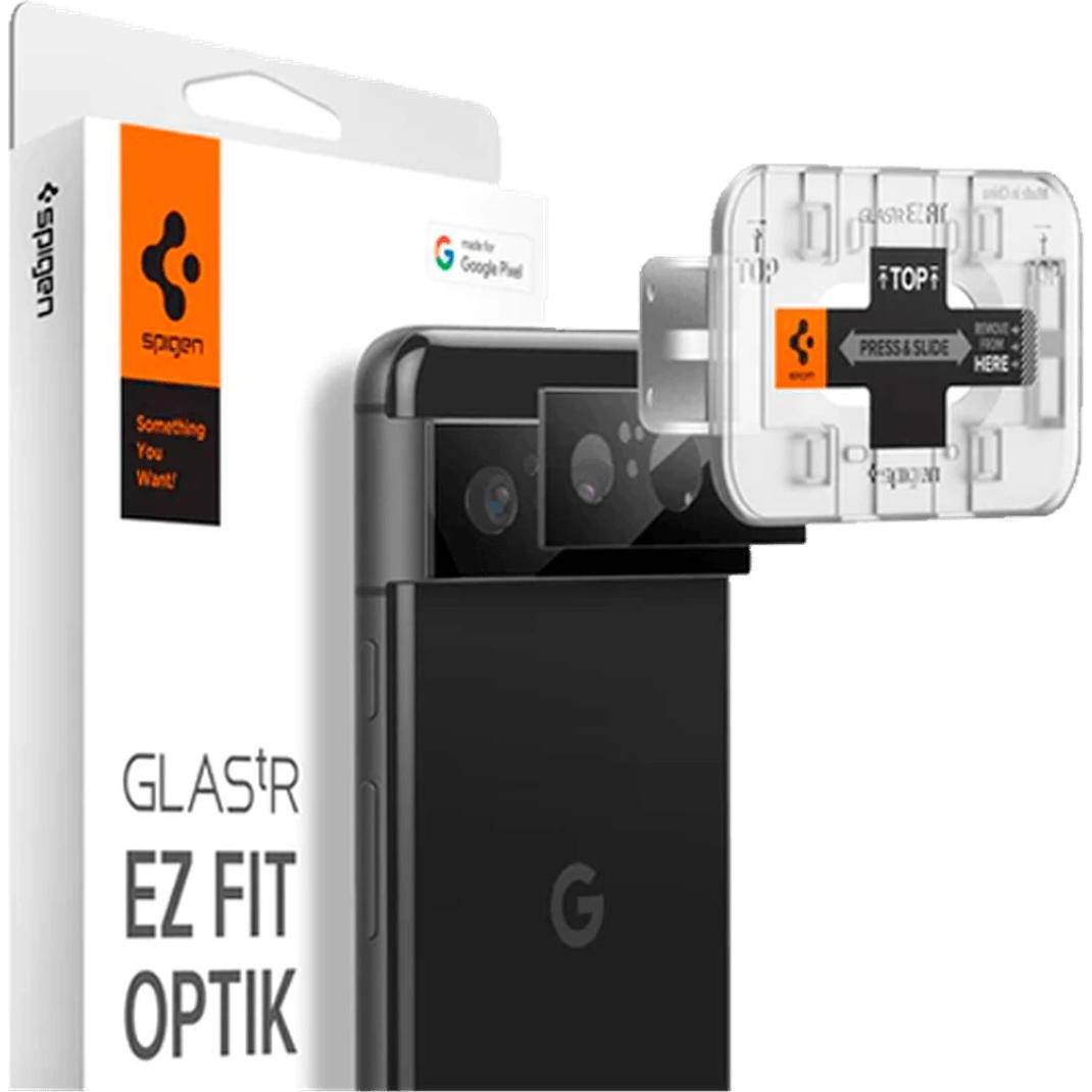 Spigen Optik EZ Fit (1 Stück, Google Pixel 8), Smartphone Schutzfolie, Schwarz