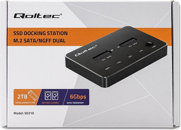 Produktbild Qoltec 50310 Drive docking station (M.2 22110, M.2 2242, M.2 2280, M.2 2260, M.2 2230)