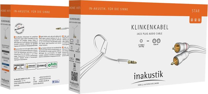 Produktbild Inakustik STAR Stereo-Klinke - 2x RCA (10 m, 3.5mm Klinke (AUX), Cinch)