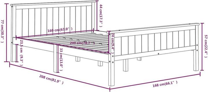 Produktbild vidaXL Bettgestell (160 x 200 cm)