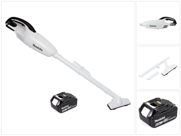 Makita DCL 180 G1 W 18 V Li-Ion Akku-Staubsauger Weiss + 1 x 6,0 Ah Akku - ohne Ladegerät