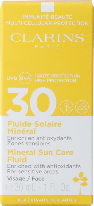 Image du produit Clarins Sun - Fluide Solaire Minéral Visage SPF30 (Crème solaire visage, SPF 30, 30 ml, 62 g)