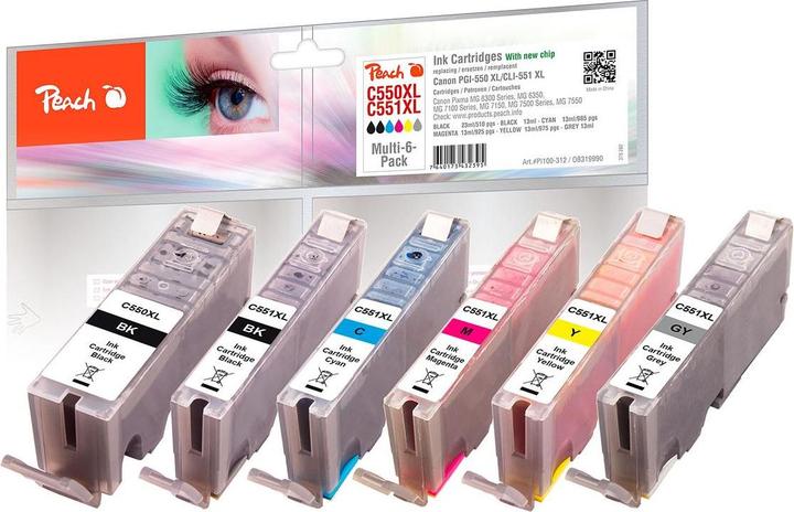 Produktbild Peach Multipack (BK, C, GY, M, Y)
