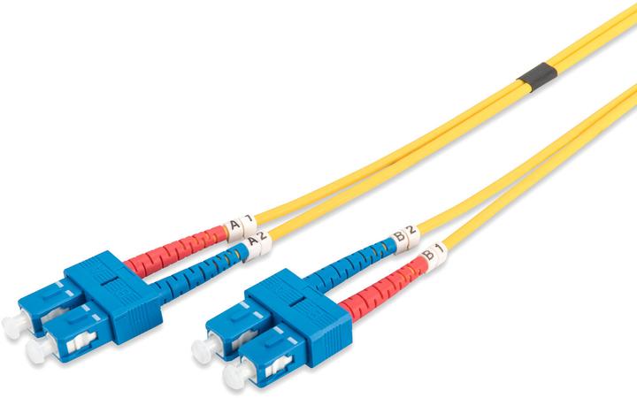 Digitus LWL Patchkabel SC/SC 09/125um 2m Singelmode Duplex Halogenfrei mit Messprotokoll gelb (CAT6, 2 m)