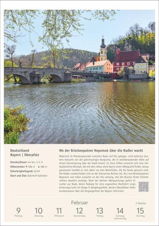 Produktbild Harenberg Radwanderlust Wochen-Kulturkalender 2026 - 53 Touren von Rügen bis Südtirol (Deutsch)