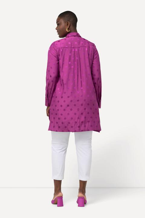 Produktbild Ulla Popken Longbluse, Jacquard-Punkte, Hemdkragen, Langarm (60)
