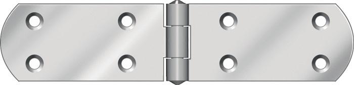 Actual product image Hohage Case hinge w.open180 mm thickness 1.8 mm steel blue chromated French (Crate straps, 20 pcs.)