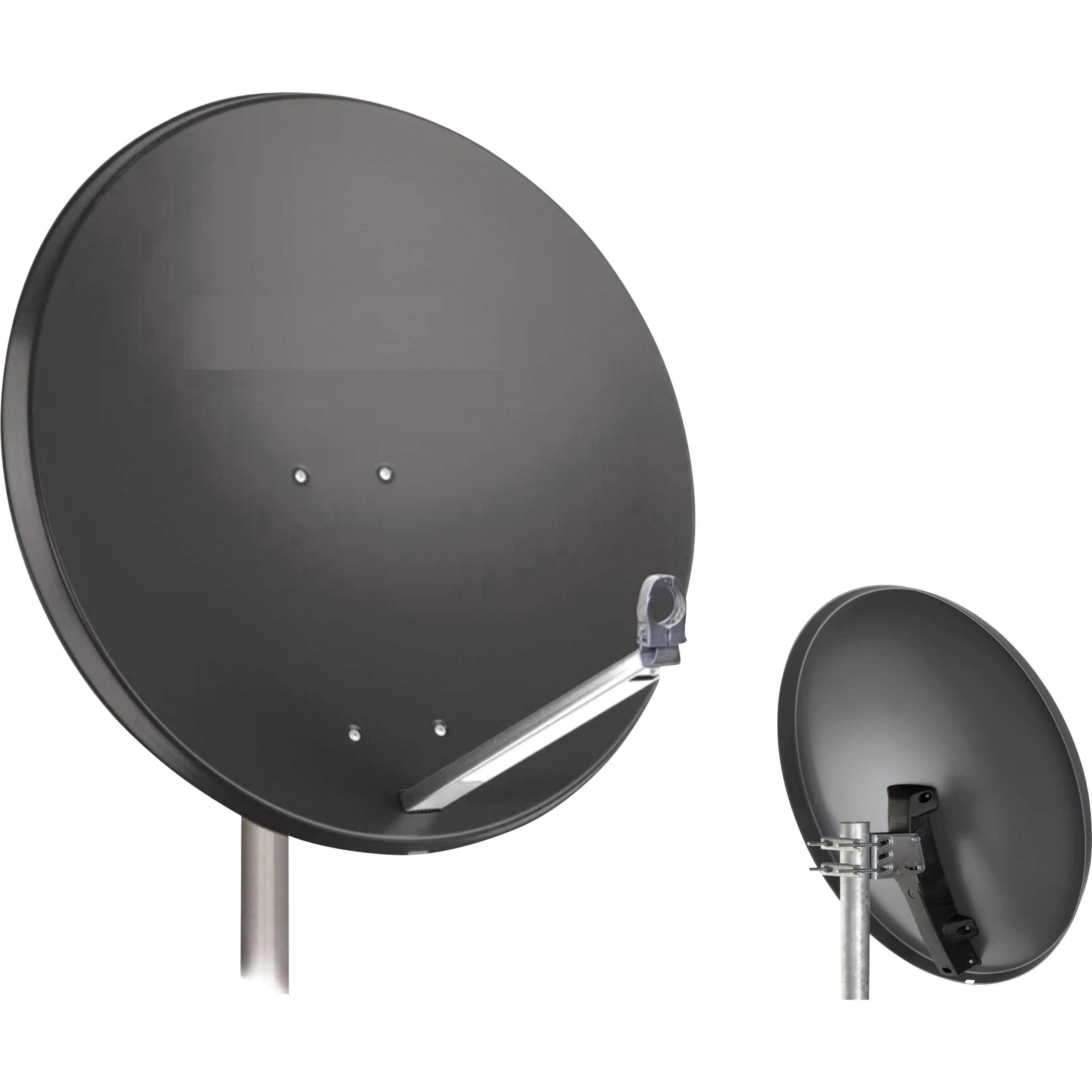 Opticum SAT-Offsetantenne X80 Stahl, anthrazit, Ý 80cm, SAT Spiegel + SAT Antennen, Grau