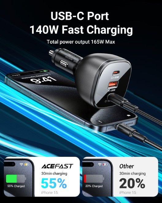 Actual product image Acefast B14 Car Charger Car charger 165W