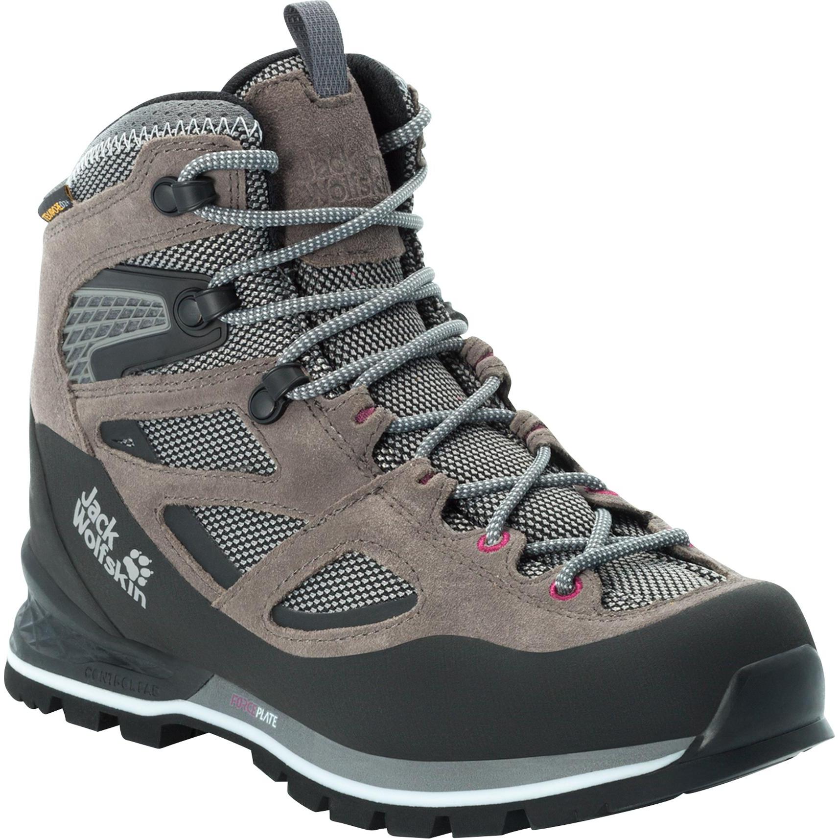 Jack Wolfskin, Damen, Wanderschuhe, Force Crest Texapore Mid W (42.5), Grau