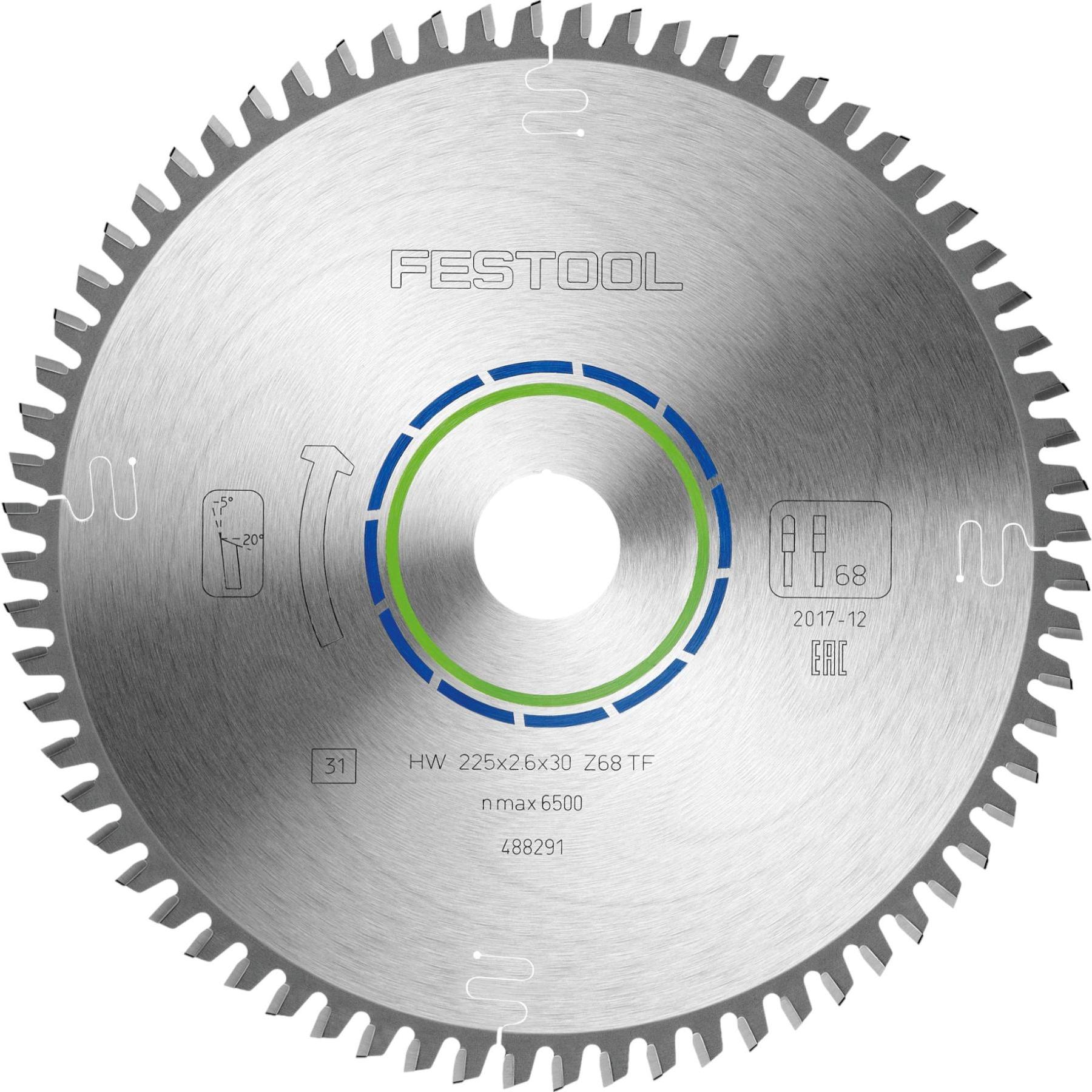 Festool, Sägeblatt, Kreissägeblatt HW 225x2,6x30 TF68