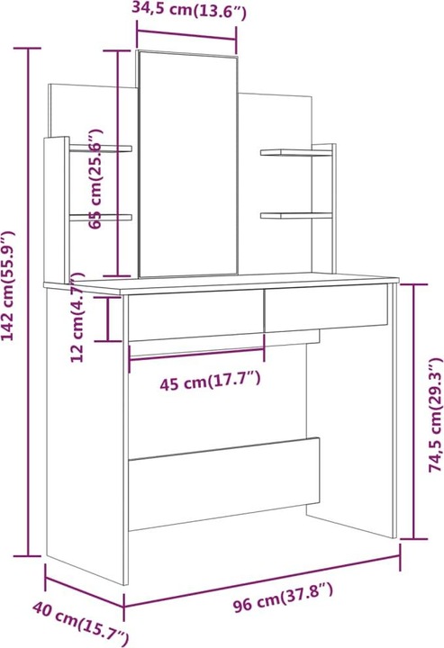 Actual product image VidaXL Medina (96 x 40 x 142 cm)