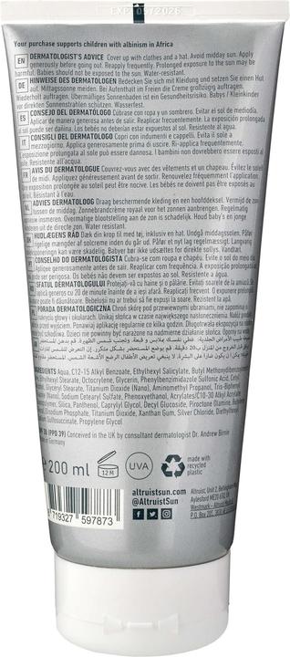 Immagine prodotto Altruist Dermatologist Sunscreen SPF 30 200ml Fragrance Free Non-Sticky (Crema solare, SPF 30, 200 ml)