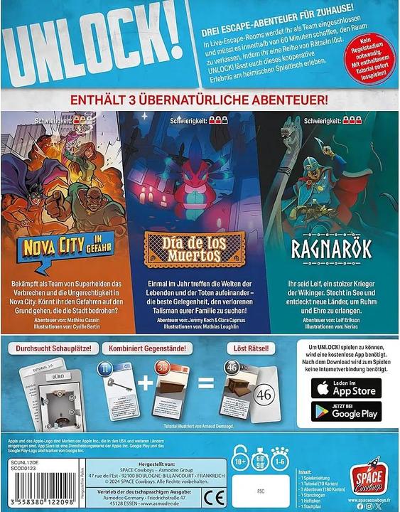 Produktbild Asmodée Unlock! Box12 Supernatural Adventures (Deutsch, 1 - 6 Spieler)