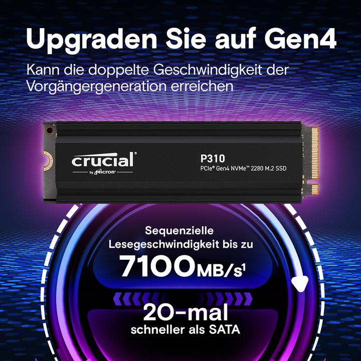 Produktbild Crucial P310 mit Heatsink (2000 GB, M.2 2280)