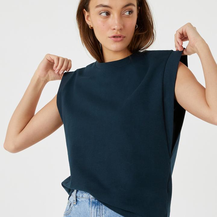 Image du produit La Redoute Collections Top sans manches à encolure arrondie (L)