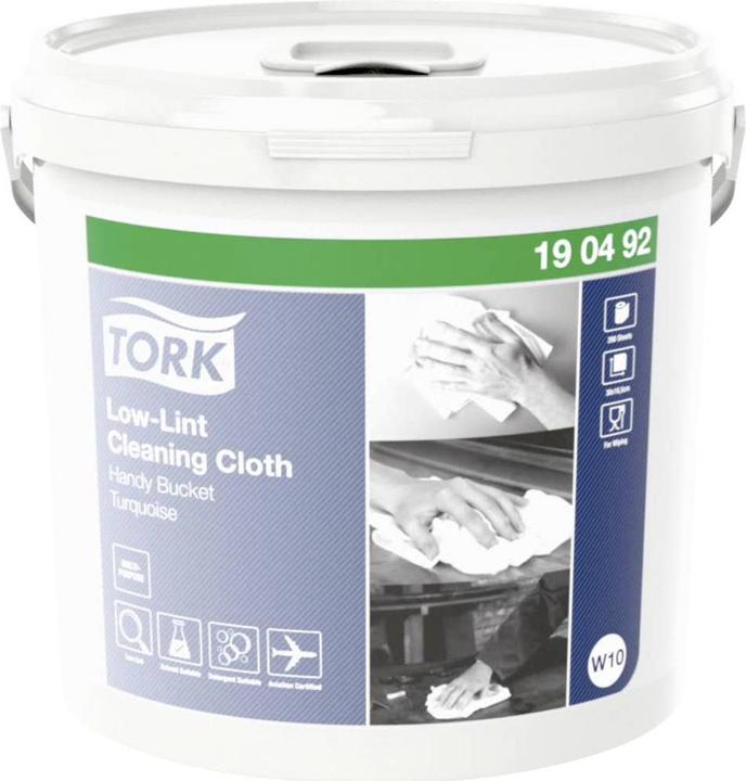 Actual product image Tork Low-lint cleaning wipes in W10 dispenser bucket, 1-ply 190492 Quantity: 80 (800 pcs.)