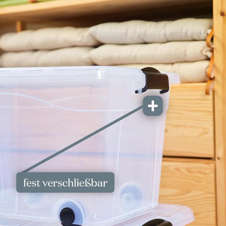 Produktbild Siena Home 3 er Set Aufbewahrungsbox 60 l mit Rollen (61 x 45 x 36 cm, 60 l)