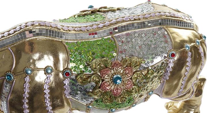 Actual product image DKD Home Decor Decorative figurine gold resin coloured colonial rhinoceros (55 x 17.5 x 25 cm)