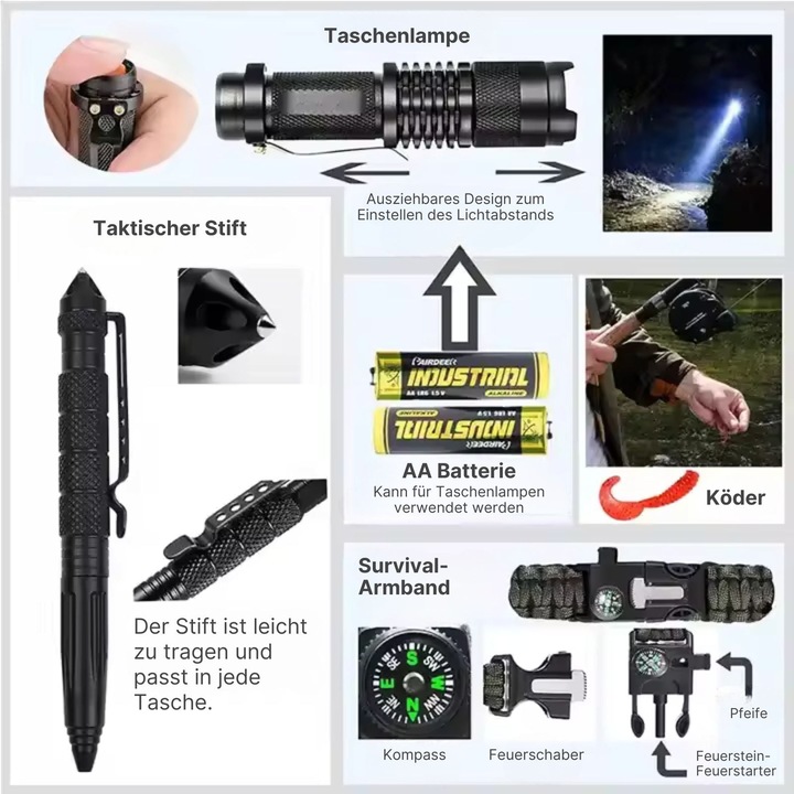 Produktbild Hermex 16in1 Outdoor-Survival-Box (16 Funktionen)
