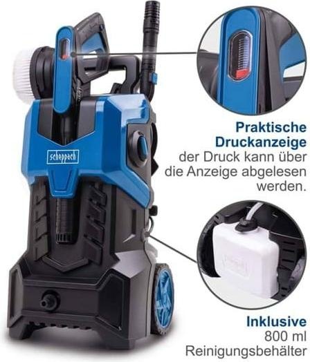 Immagine prodotto Scheppach Idropulitrice 2400W, 180 bar con sistema di attacco rapido e accessori inclusi (Corrente elettrica)